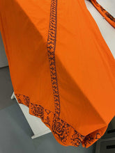 Load image into Gallery viewer, Women's Long sleeves Orange DressPayne Atelier ChicagoWomen's Long sleeves Orange Dress with Black Embroidery