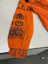 Load image into Gallery viewer, Women's Long sleeves Orange DressPayne Atelier ChicagoWomen's Long sleeves Orange Dress with Black Embroidery