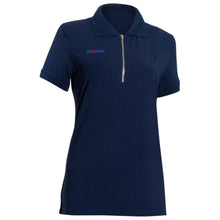Load image into Gallery viewer, Front Zip Elegant Polos Top-Navy No Logo