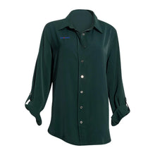 Load image into Gallery viewer, Business Classy Wear Long Sleeve Ladies Elastane Soft Cotton Dress Shirt-Hunter Green