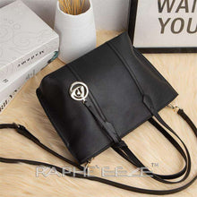 Load image into Gallery viewer, Midi Size Luxurious TotePayne Atelier ChicagoMidi Size Luxurious Tote Hand Purse with Cross Body - Black