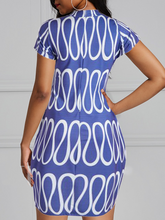 Load image into Gallery viewer, Wavy Short Sleeve Bodycon Dress-All Sizes to Plus Size
