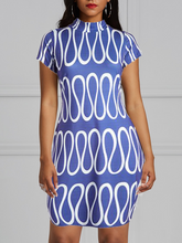 Load image into Gallery viewer, Wavy Short Sleeve Bodycon Dress-All Sizes to Plus Size