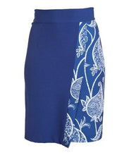 Load image into Gallery viewer, Blue & White Paisley Midi Wrap Skirt