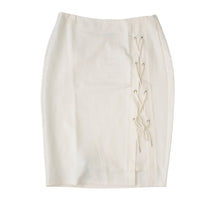 Load image into Gallery viewer, Rapheeze ABCG Mini Knee Length White Personality Skirt