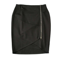 Load image into Gallery viewer, English Black PolySpandex V-Curve Skirt
