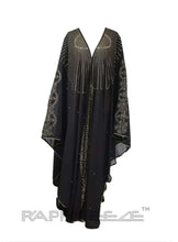 Load image into Gallery viewer, Black Silky MuslimPayne Atelier ChicagoBlack Silky Muslim Religious Caftan Floor Length Maxi
