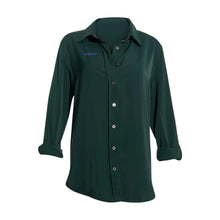 Load image into Gallery viewer, Business Classy Wear Long Sleeve Ladies Elastane Soft Cotton Dress Shirt-Hunter Green
