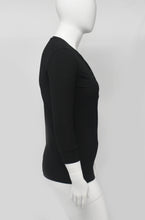 Load image into Gallery viewer, Polyspandex Classy Dress Top- Open Chest Buttons-Black
