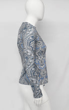Load image into Gallery viewer, Rapheeze Blue Paisley Designer Bodycon Top
