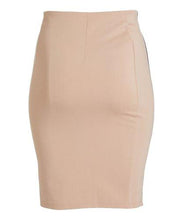 Load image into Gallery viewer, Front Zipline Tan Midi Pencil Skirt
