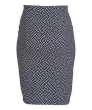 Load image into Gallery viewer, Princeton Black Labyrinth Side - Zip Midi Skirt
